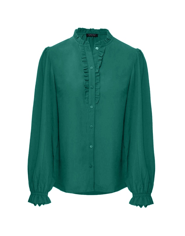Forcast - Emilie Ruffle Long Sleeve Blouse