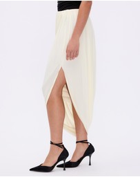 Revibe - Repaired Minima Esenciales Rue Jersey Asym Gathered Midi Skirt - AU 8