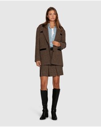 Belle & Bloom - City Noir Tweed Oversized Blazer