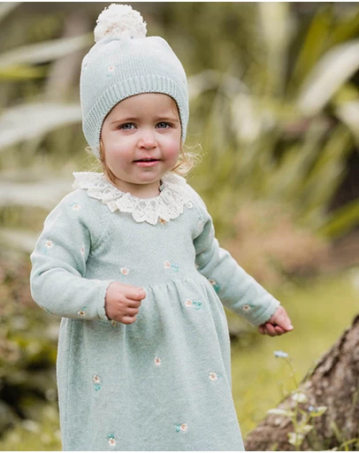 Bebe by Minihaha - Fern Organic Embroidered Knit Beanie - Babies-Kids