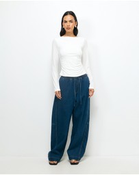 AERE - Cupro Boat Neck Top