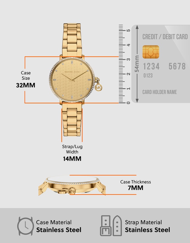 Michael Kors - Pyper Gold Tone Analogue Watch