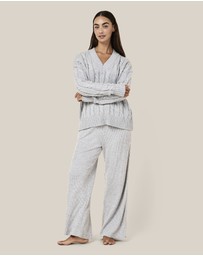 Papinelle - Cotton Cashmere Cable V- Neck Jumper