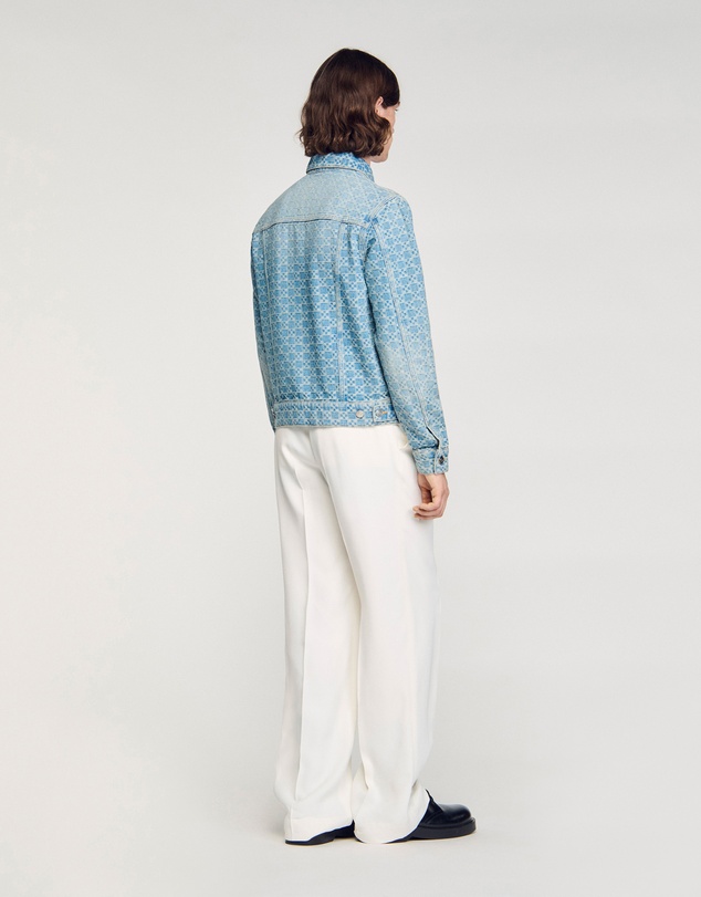 Sandro - Cross Sanded Trucker Denim Jacket