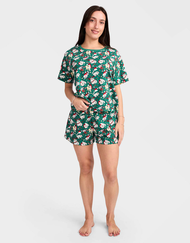 Mitch Dowd - Mitchdowd Women's Christmas Kitties Cotton Pyjama Set