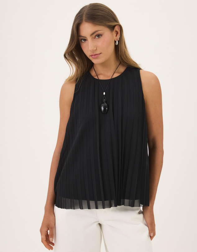 Atmos&Here - Bella Pleated Mesh Swing Top