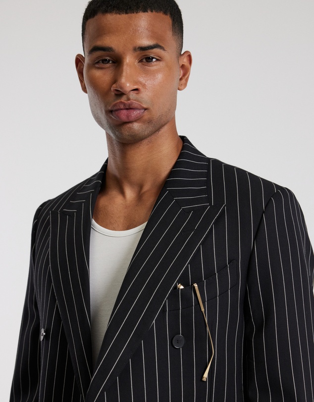 Calibre - Pinstripe Double-Breasted Jacket Black