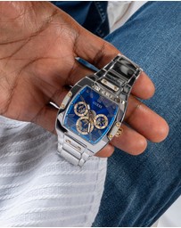 GUESS - Phoenix Silver Tone & Blue