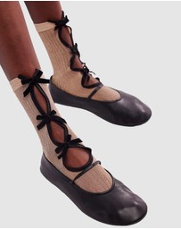 High Heel Jungle - Lurex Velvet Bow Socks