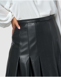 Something 4 Olivia - Seraphina Pleated PU Skirt