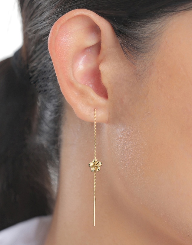 Elli Jewelry - Frangipani Drop Earrings in Gold-Plated 925 Sterling Silver