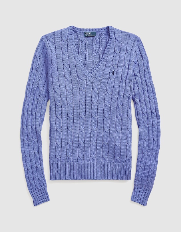 Polo Ralph Lauren - Cable-Knit Cotton V-Neck Sweater