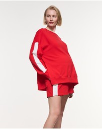 Soon Maternity - Side Stripe Cotton Shorts