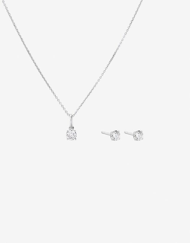 Michael Hill - Solitaire Stud & Pendant Box Set with 0.70 Carat TW of Laboratory-Grown Diamonds in Sterling Silver