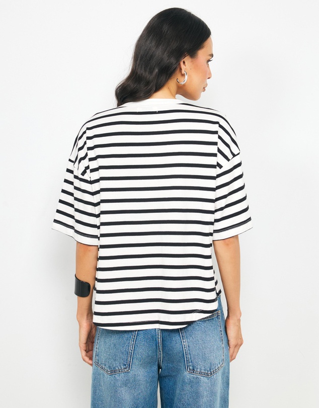 AERE - Layla Stripe Boxy Tee