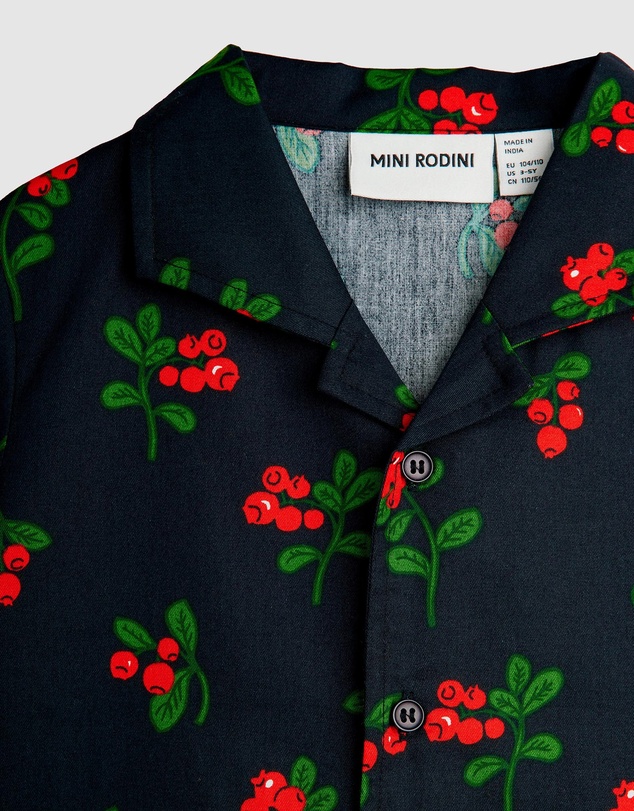 Mini Rodini - Lingonberries AOP Woven SS Shirt - Babies-Kids