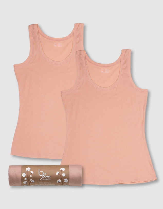 B Free Intimate Apparel - Superfine﻿ 100% Cotton Tank Top - 2 Pack﻿