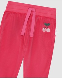 Huxbaby - Very Cherry Velour Trackpants - Babies