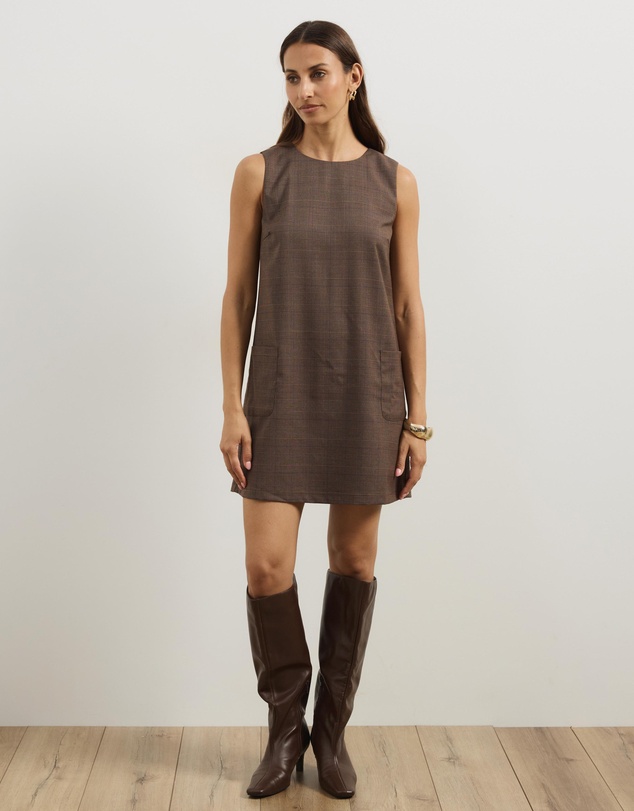 Atmos&Here - Zali Check Suiting Mini Dress