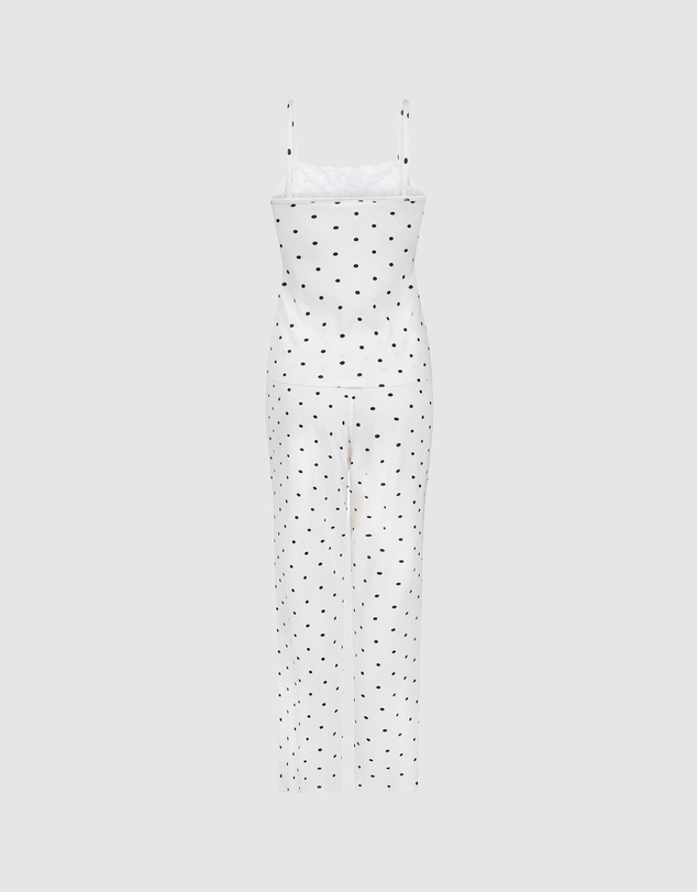 Hunkemoller - Lace Print Rib Cami Long Pyjama Set