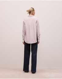 Trenery - Double Stripe Long Sleeve Shirt in Lilac