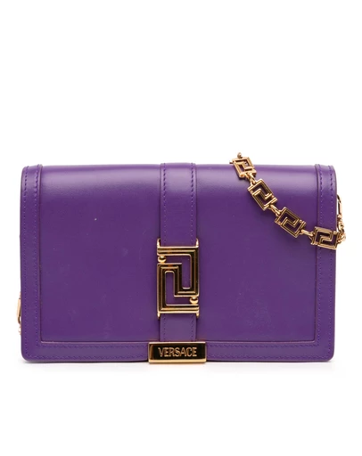 Pre-Loved by Azura Reborn - Pre-Loved Leather Greca Goddess Wallet on Chain