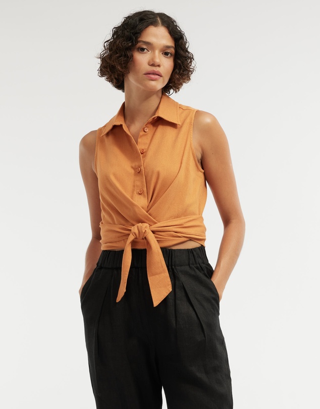 Amelius - Naomi Wrap Crop Shirt
