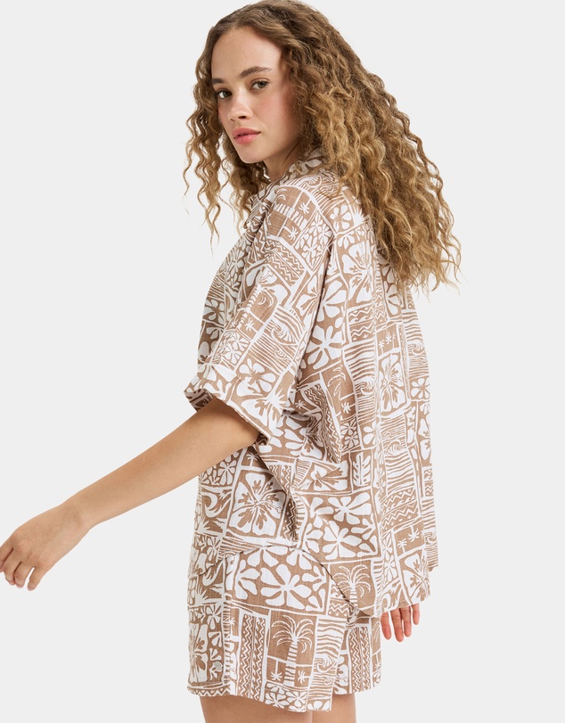Roxy - Womens Beachy Nostalgia Slub Short Sleeve Shirt