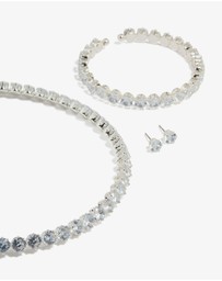 Lovisa - Silver Cubic Zirconia Navette Tennis Set