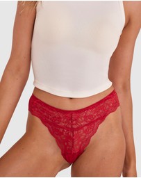 Bras N Things - Romance V String Knicker - Red