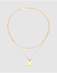 Kuzzoi - ICONIC EXCLUSIVE - Necklace Men Layer Pendant Plate Figaro in 925 sterling silver gold plated