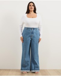 Atmos&Here Curvy - Organic Cotton Rib Scoop Neck Top