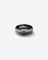 Michael Hill - 8mm Brushed Dome Wedding Band in Tantalum and 10kt White Gold