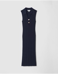& Other Stories - Rib-Knit Collared Midi Dress