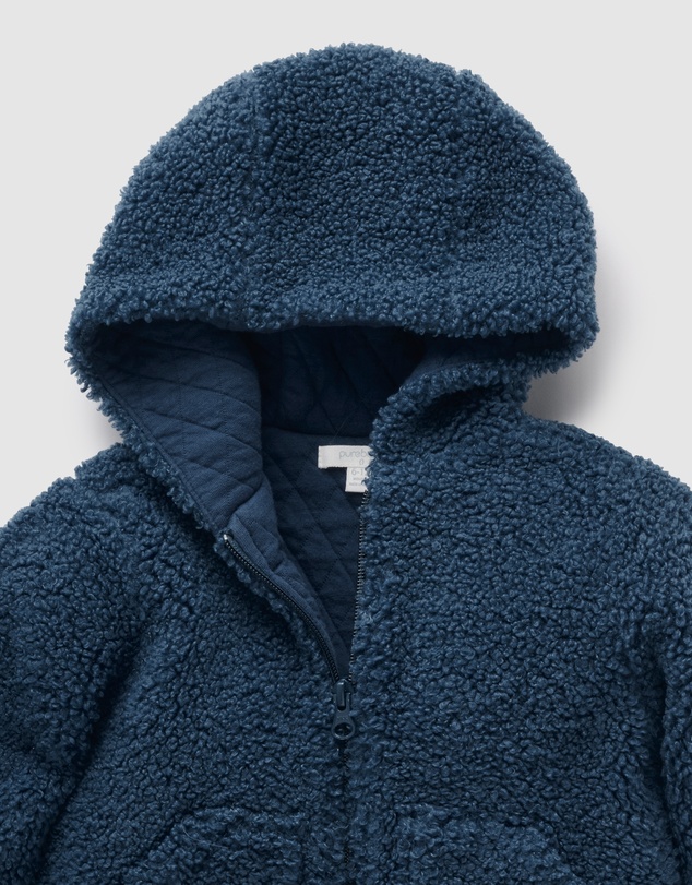 Purebaby - Shearling Hooded Jacket-Kids-Babies