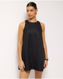 AERE - Lila Linen Shift Mini Dress