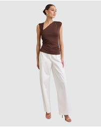 Honey and Beau - Lorena Asymmetrical Jersey Top