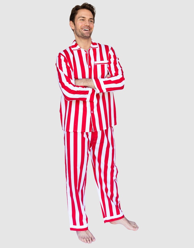 Sant And Abel - Red Braddock Stripe Long Sleeve PJ Set