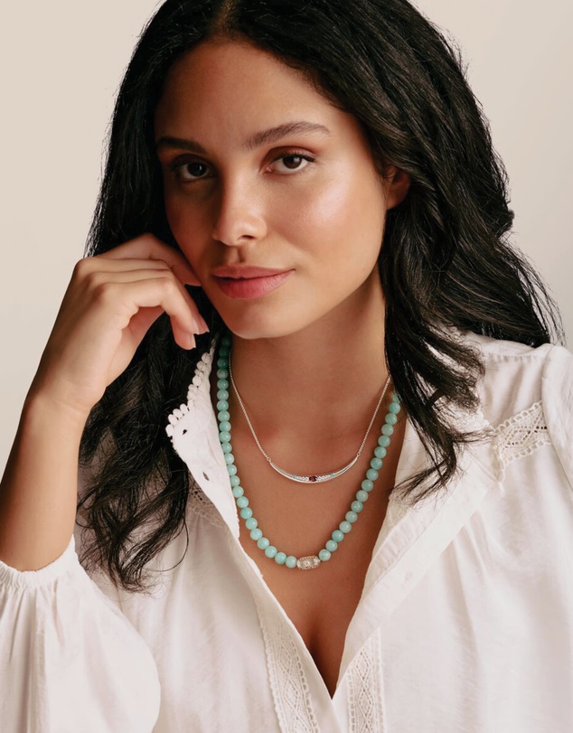 THOMAS SABO - THOMAS SABO Half-Form Necklace with Red Zirconia Stone