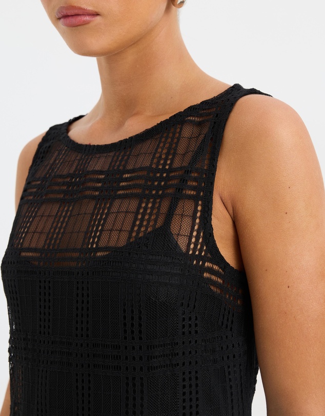Calli - Selene Sheer Check Midi Dress