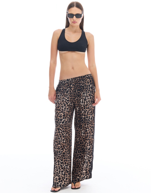 THE TALES - Animal Tuxedo Lace Wide Leg Pants