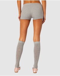 EDIKTED - Bow Time Knit Micro Shorts