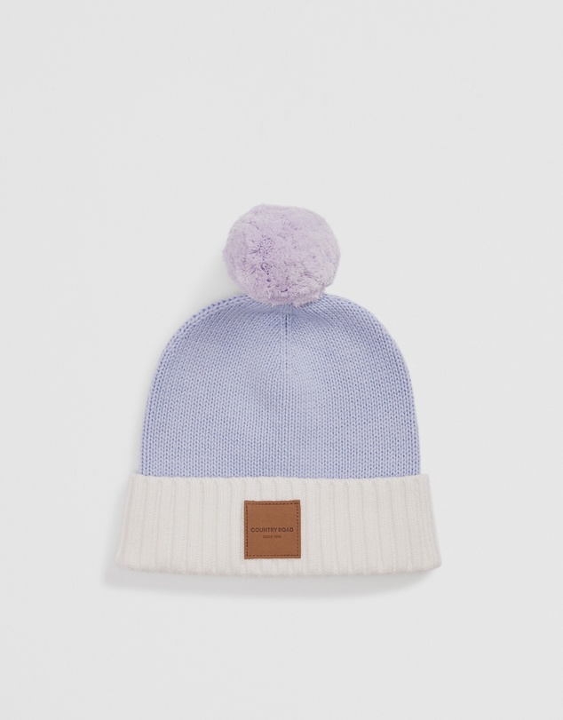 Country Road - Organically Grown Cotton Blend Patch Logo Beanie