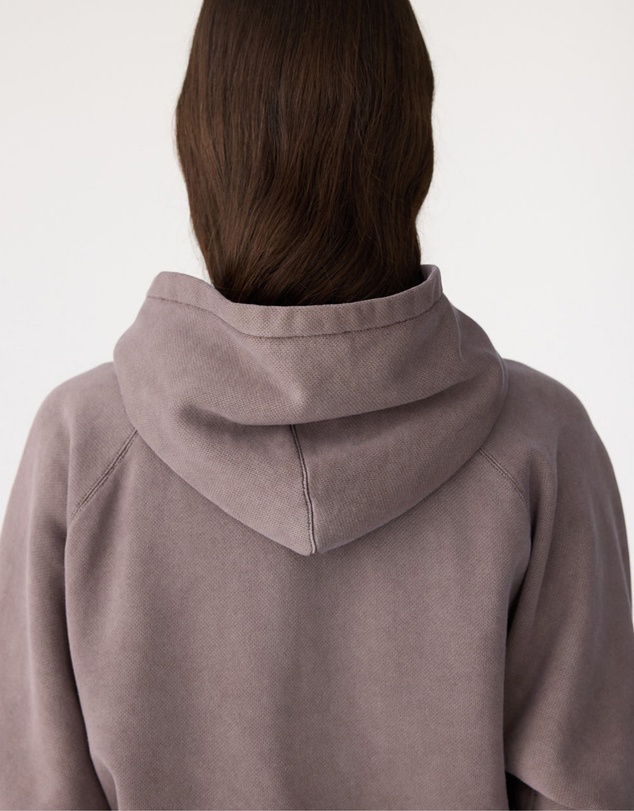 Bassike - Fleece Cropped Hoodie