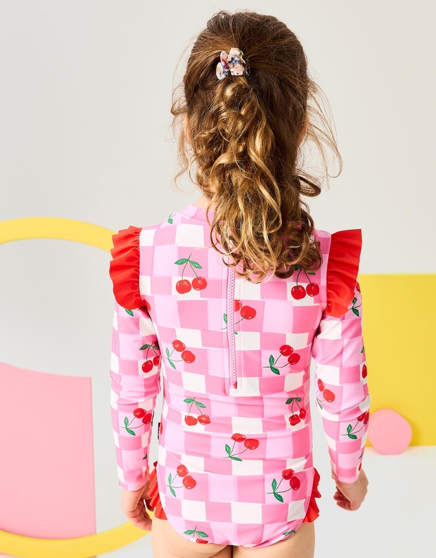 Rock Your Kid - Pretty Cherry Long Sleeve Swimsuit - Kids-Teens