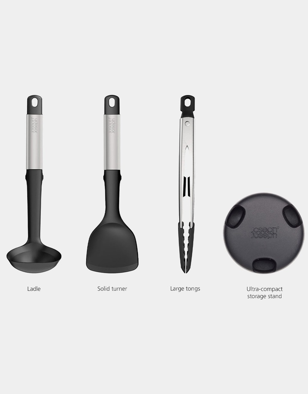 Joseph Joseph - Elevate™ Fusion 3-piece Silicone Utensil Set with Storage Stand