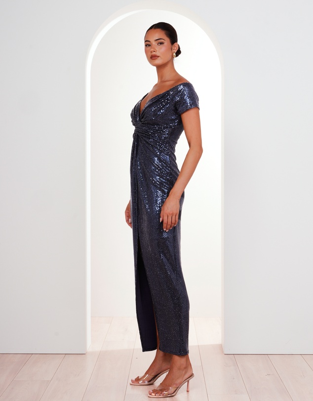 Pilgrim - Raven Off Shoulder Twist Gown