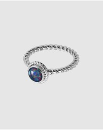 Elli Jewelry - Ring Opal Birthstone 925 Sterling Silver