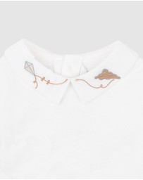Bebe by Minihaha - Jake Embroidered Collar Bodysuit - Babies
