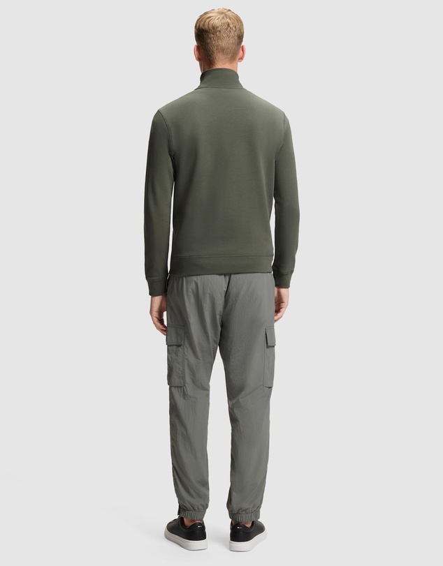 BOSS - Cotton-Terry Sweatshirt With Zip Collar